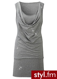 Bonprix Sukienka srebrno-szary 956184_14466 - Pozostałe Sukienki Moda