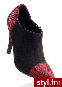 Bonprix Botki czarny - skóra węża 962633_22146 - Botki Buty Moda