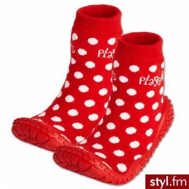 PLAYSHOES Skarpety do wody Aqua czerwone w białe kropki czerwony - Pozostałe Buty Moda