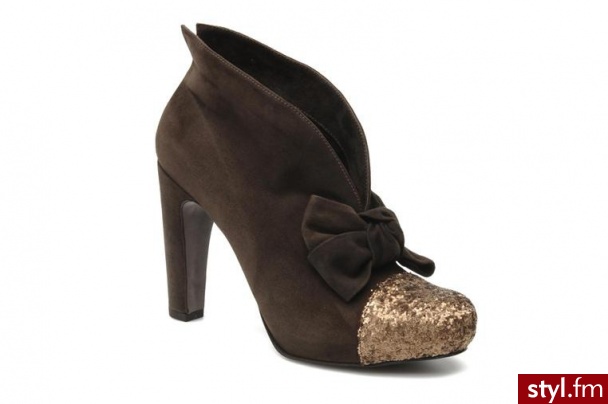 Mine de rien PÓŁBUTY I BOTKI YVETTE BY MINE DE RIEN (Brązowy) - Botki Buty Moda