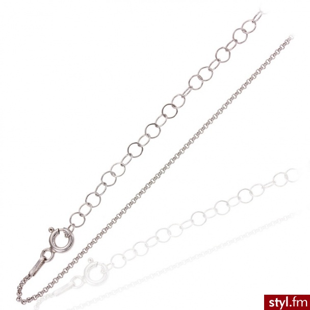 Dandelio  Srebrny Łańcuszek Rolo 42 cm + 7 cm; ? 1 mm CDI-ŁAŃ-0016 - Łańcuszki Biżuteria Moda