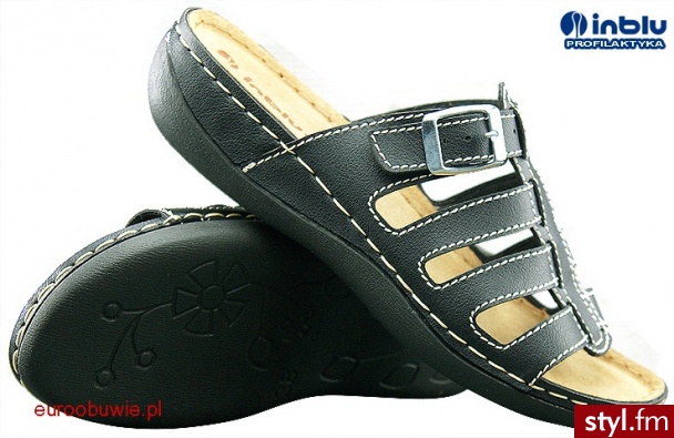 INBLU klapki IN-DD-20-014 Czarne - Klapki Buty Moda