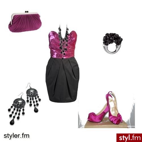 czrno-różowo. na kolację - Styler