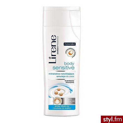 LIRENE BODY SENSITIVE Emulsja do ciała mineralno-nawilżająca skóra wrażliwa alergiczna 250 ml - Emu Buty Moda