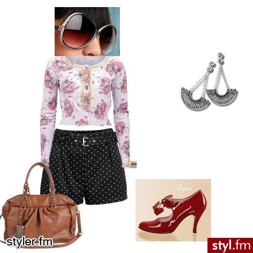 A\\\'la wiosna!!:). moj zestwa odzwierciedla polaczenie kilku stylow retro i wspolczesnego poprzez dodanie ze soba kwiatowych wzorow do duzych okularo wraz z torba;] - Styler