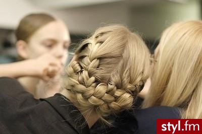 Blond Warkocze Proste Wieczorowe Długie Fryzury