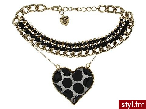 Naszyjnik z ogromnym sercem w kropki - Betsey Johnson - 154$ - Pozostałe Dodatki Moda
