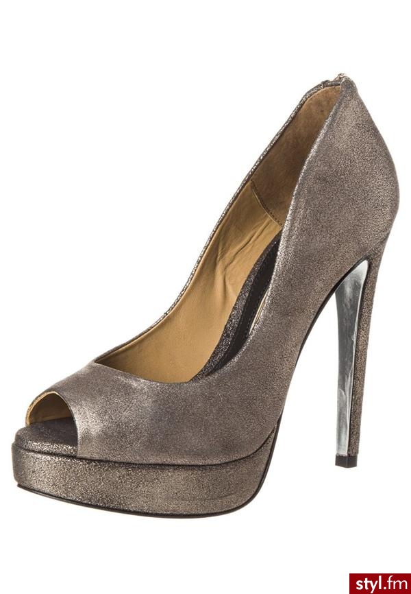 Buffalo Szpilki Peep Toe srebrny (24378-1012) - Szpilki Buty Moda