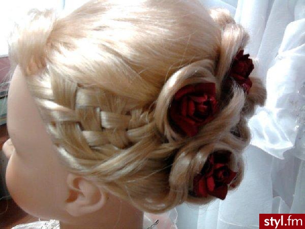 : ) - Blond Upięcie Proste Na co dzień Średnie Fryzury