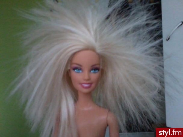 Muahahahha!!! Moja szalona Barbie!!!! xDxD Fryz a'la Bill Kaulitz :P
(W tle jakże boski i wspaniały Ken) - Misz-masz