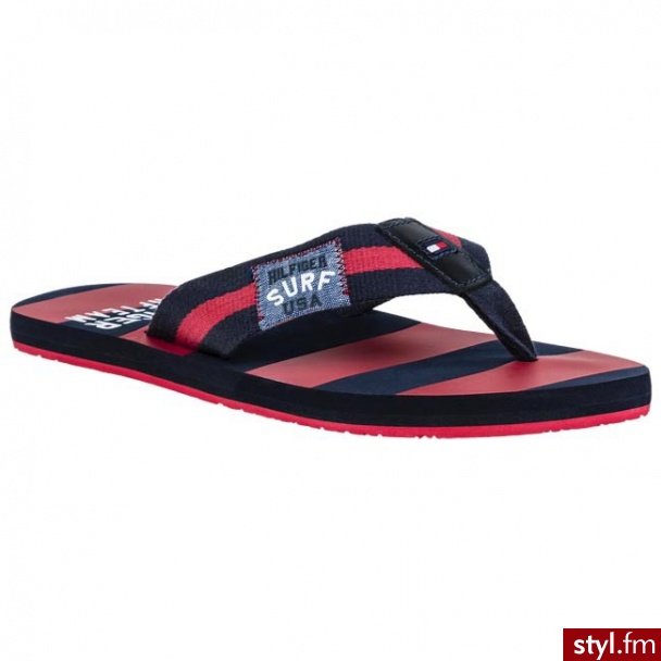 TOMMY HILFIGER Japonki Bay 8A FM56815862 650 Czerwony/Niebieski - Klapki Buty Moda