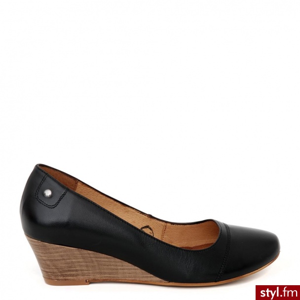 Venezia CZÓŁENKA NA KORTURNIE 875 CAP NERO - Czółenka Buty Moda