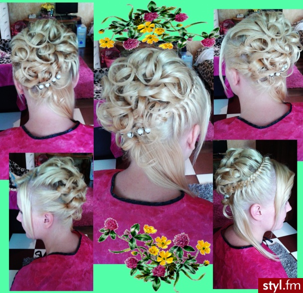 Blond Upięcie Kręcone Wieczorowe Krótkie Fryzury