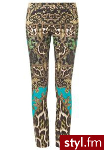 Just Cavalli Legginsy turkusowy (S02KA0057) - Leginsy Spodnie Moda