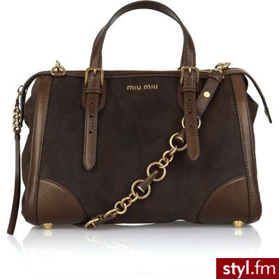 Miu Miu Horn-strap suede tote - Polyvore. Pobrano ze strony: http://www.polyvore.com/miu_horn-strap_suede_tote/thing?id=20287774 - Pozostałe Torebki Moda