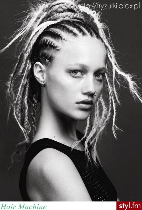 Blond Warkocze Proste Na co dzień Długie Fryzury