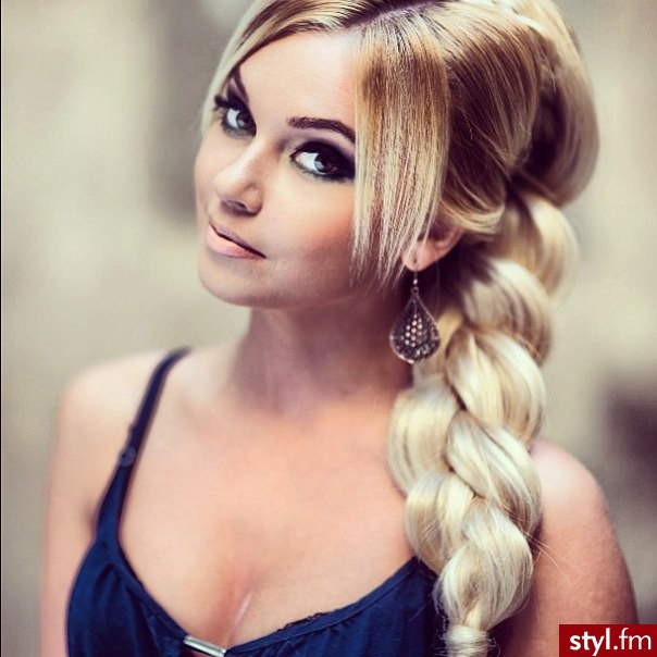 Blond Warkocze Proste Na co dzień Długie Fryzury