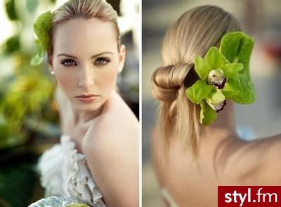 Blond Kok Proste Ślubne Długie Fryzury