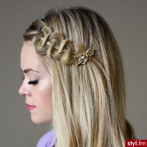 Blond Warkocze Proste Na co dzień Długie Fryzury