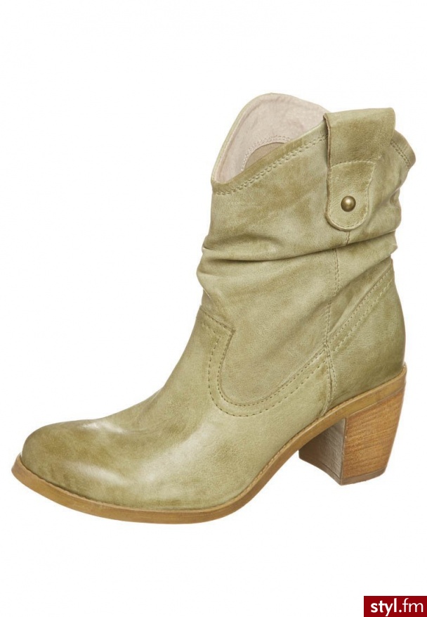 zign Botki kowbojki i motocyklowe oliwka (542579) - Botki Buty Moda