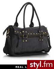 ASOS Washed Leather Studded Fold Over Shoulder Bag - Pozostałe Torebki Moda
