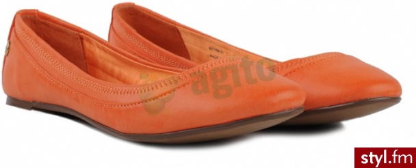 Blink Baleriny pomarańczowe 069163 - Balerinki Buty Moda
