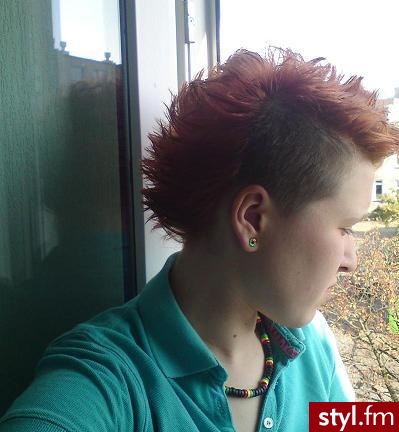 Kolorowe Irokez damski Proste Na co dzień Krótkie Fryzury