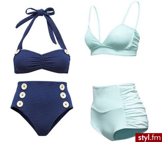 Kostiumy będą do kupienia już niebawem w sklepach H&M. Granatowy będzie kosztował ok. 100 zł (po 49,90 góra i dół). - Pozostałe Ciuchy Moda