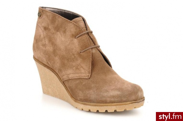 Esprit PÓŁBUTY I BOTKI KIWI LACE WEDGE BY ESPRIT (Brązowy) - Botki Buty Moda
