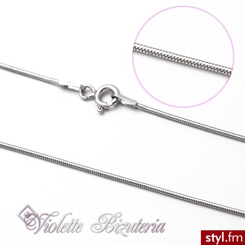 Violette  Srebrny Łańcuszek Żmijka dł.45cm gr1mm nr.3954 - Łańcuszki Biżuteria Moda