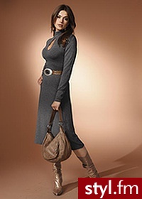 Bonprix Sukienka ciemnoszary melanż 908974_14590 Sukienki krótkie Odcienie szarości i srebra - Pozostałe Sukienki Moda