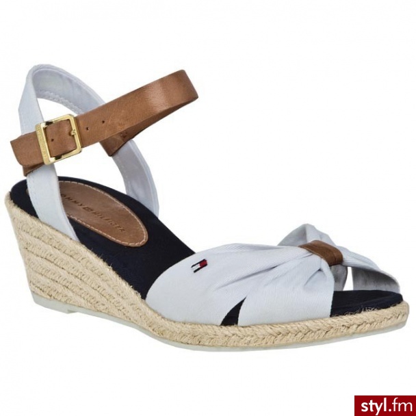 TOMMY HILFIGER Espadryle Elsa 4 FW56815401 100 Biały/Brązowy (White) 100 - Pozostałe Buty Moda