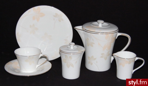 Villa Italia Garnitur do herbaty na 12 os (39el) Natalia Porcelana BONE CHINA - Pozostałe Biżuteria Moda