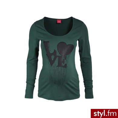 ESPRIT Bluzka z długim rękawem dla kobiet w ciąży Jersey evergreen zielony - Tuniki Ciuchy Moda