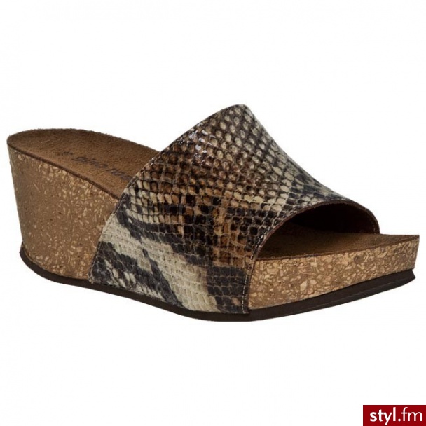 Gino Rossi Klapki DL649L-TWO-GGGG-3100-0 Beżowy (Wąż) - Klapki Buty Moda
