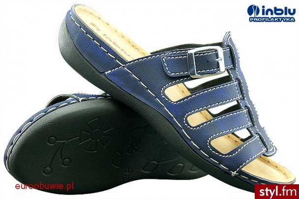 INBLU klapki IN-DD-20-004 Granatowe - Klapki Buty Moda
