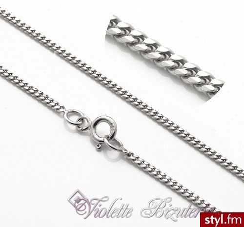 Violette  Srebrny Łańcuszek Pancerka dł.45cm nr.4126 - Łańcuszki Biżuteria Moda