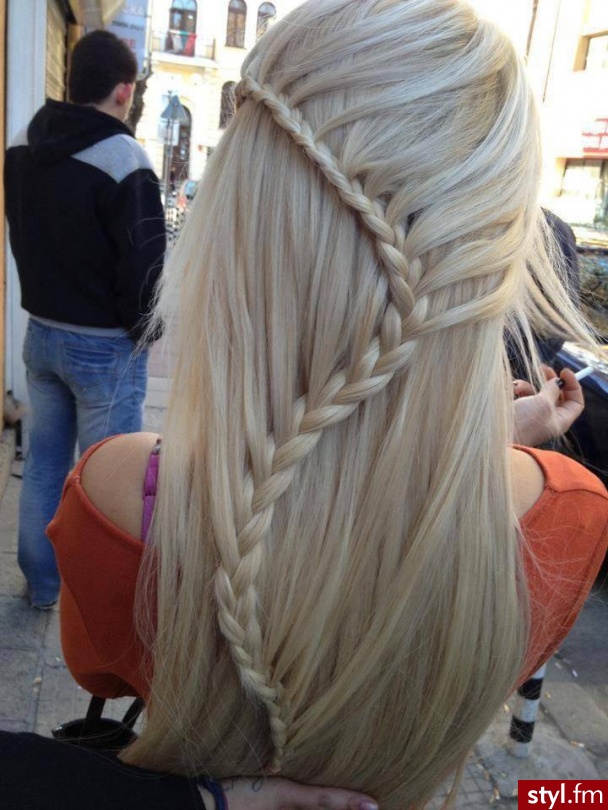 Blond Warkocze Proste Na co dzień Długie Fryzury