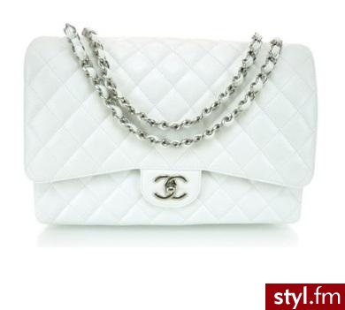 CHANEL Caviar Maxi Double Flap White - Torebki na co dzień Torebki Moda