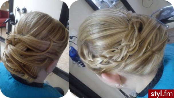 Blond Upięcie Proste Wieczorowe Średnie Fryzury