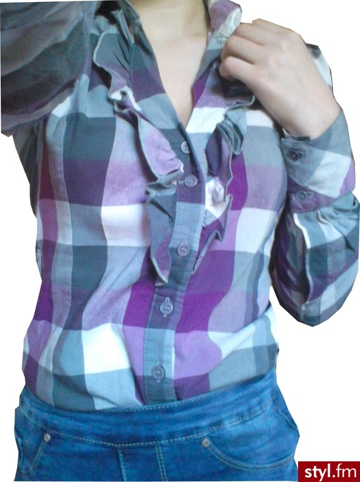 https://www.vinted.pl/damska-odziez/koszule/11725913-koszula-w-krate-fioletowa-kolnierz-tally-weijl-falbanki - Koszule Ciuchy Moda