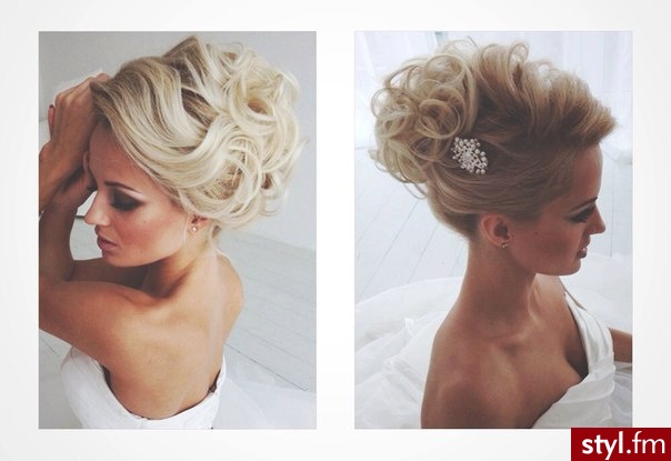 Blond Upięcie Kręcone Ślubne Długie Fryzury