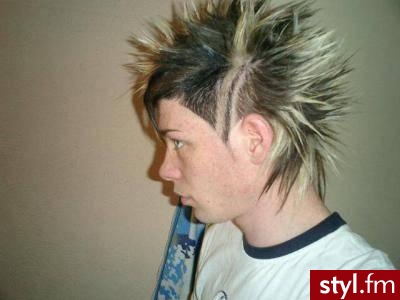 fryzury irokez. Irokezy męskie. fryzury irokez - Internetowy Katalog Fryzur IKF.com.pl, propozycje fryzur na każdą okazję np. fryzury średnie - Punk Rock Alternatywne Średnie Fryzury