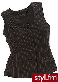 Bonprix Kamizelka czarny w paski 937749_11155 - Kamizelki Okrycia Moda