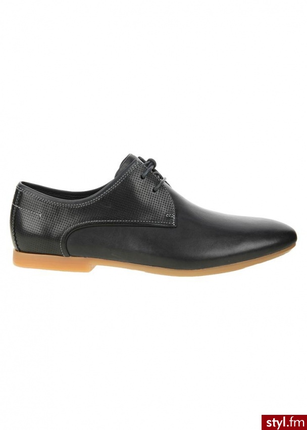 CLARKS Półbuty gentleson walk granatowy Czarny Wizytowe - Półbuty Buty Moda