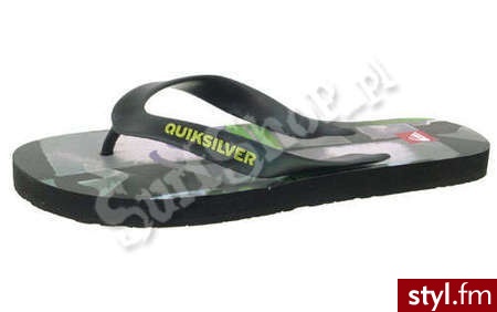 QUIKSILVER klapki NO CRITICAL 2012 46 BLACK/GREY/G MĘSKIE - Klapki Buty Moda