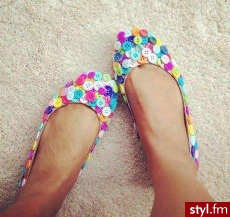 GUZIKOWE ;P - Balerinki Buty Moda