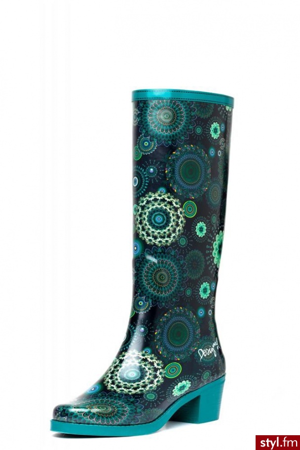 Desigual Kalosze 38TS618 zielone 40 - Kalosze Buty Moda