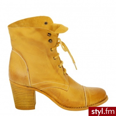 Venezia BOTKI SZNUROWANE 560 NAB GIALL - Botki Buty Moda