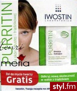 Iwostin PURRITIN emulsja matująca 40 ml + Żel do mycia twarzy 150 ml - Emu Buty Moda